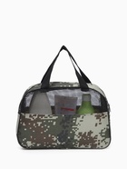 Косметичка-сумка на молнии, с сеткой, с принтом, пиксели/зелёная - Фото 2