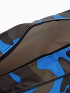 Косметичка на молнии мужская, с ручкой, с принтом, с сеткой, камуфляж/синяя - Фото 3