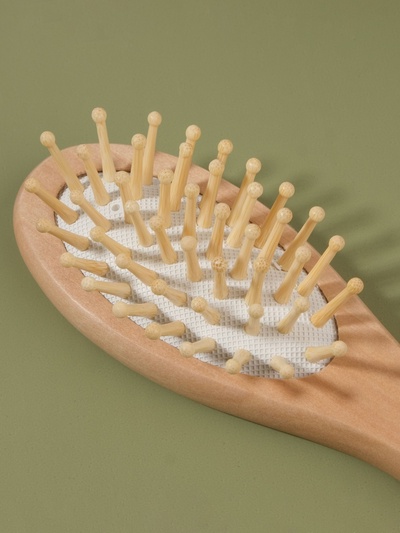 Расчёска - мини массажная, деревянная, 4.5×15.5 см