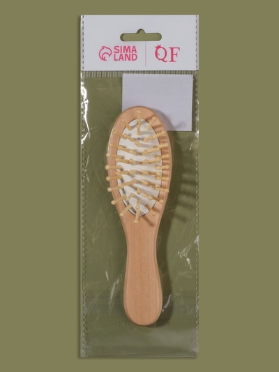 Расчёска - мини массажная, деревянная, 4.5×15.5 см