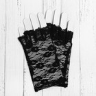 Карнавальные перчатки «Леди», для взрослых, цвет чёрный - фото 8870818