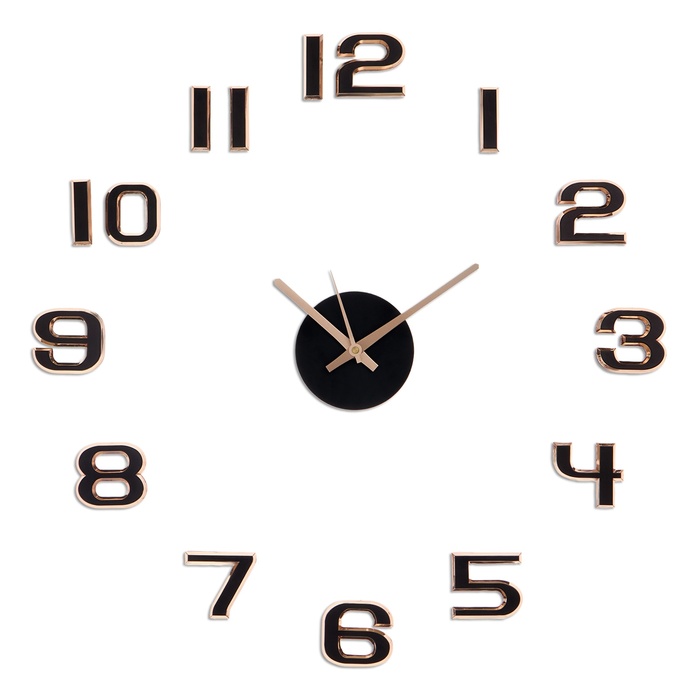 Часы настенные интерьерные, 3d «Данбери», плавный ход, наклейка, большие, d-50 см - Фото 1