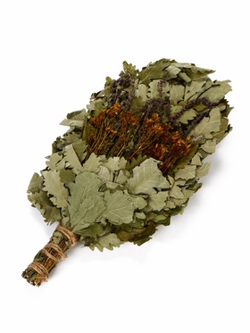 Веник для бани, дубовый, с букетом трав  (артикул 4584059)  большой выбор товаров оптом и в розницу по низким ценам с доставкой