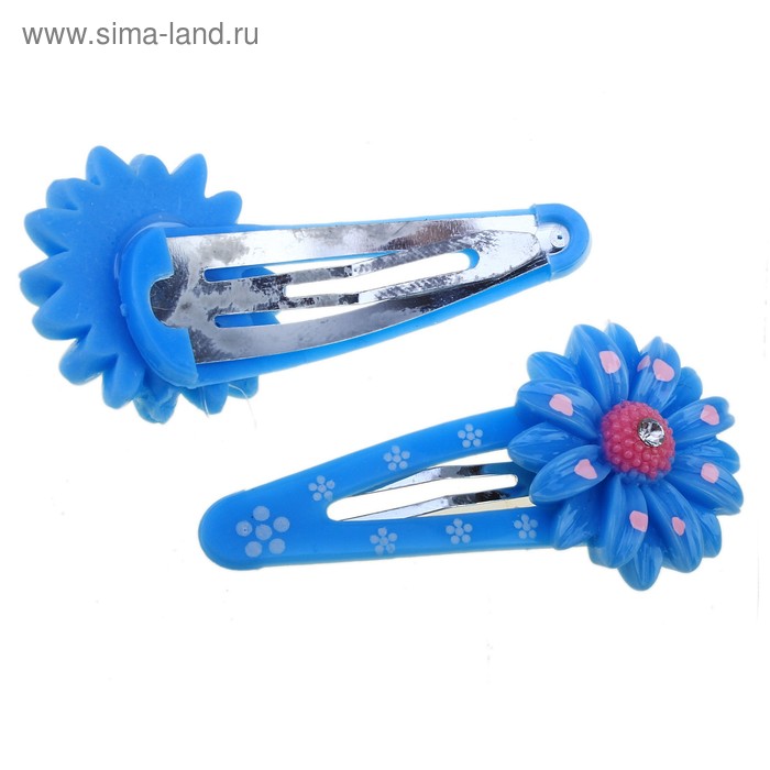 невидимка для волос "Выбражулька" глянец васильки (набор 2 шт) - Фото 1