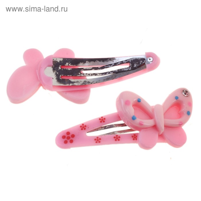 невидимка для волос "Выбражулька" глянец бабочка резная (набор 2 шт) - Фото 1