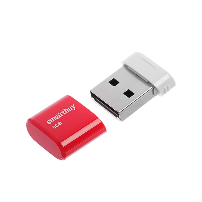 Флешка Smartbuy Lara, 8 Гб, USB2.0, чт до 25 Мб/с, зап до 15 Мб/с, красная