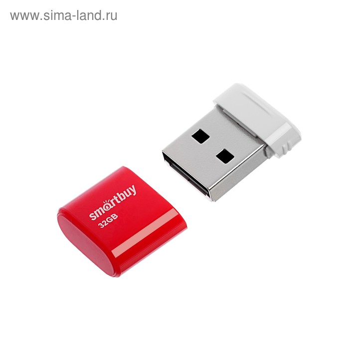 Флешка Smartbuy Lara, 32 Гб, USB2.0, чт до 25 Мб/с, зап до 15 Мб/с, красная - Фото 1