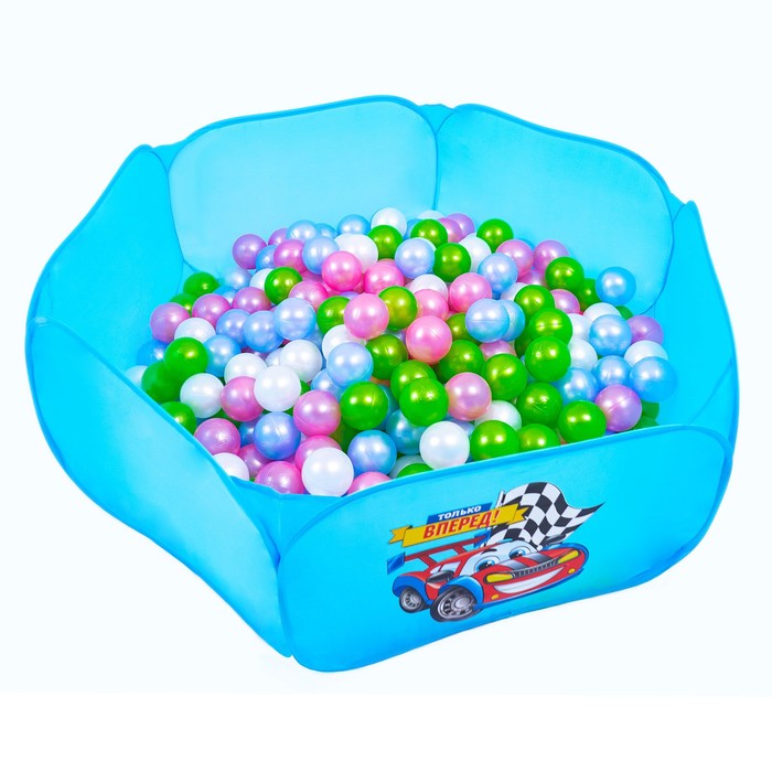 Набор шаров 500 шт, цвета: перламутрово - зелёный, малиновый, голубой - Фото 1