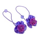 резинка для волос "Выбражулька" глянец ткань роза (набор 2 шт) - Фото 1