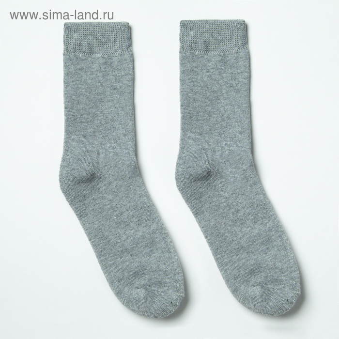 Носки детские махровые, цвет серый, р-р 20-22 - Фото 1
