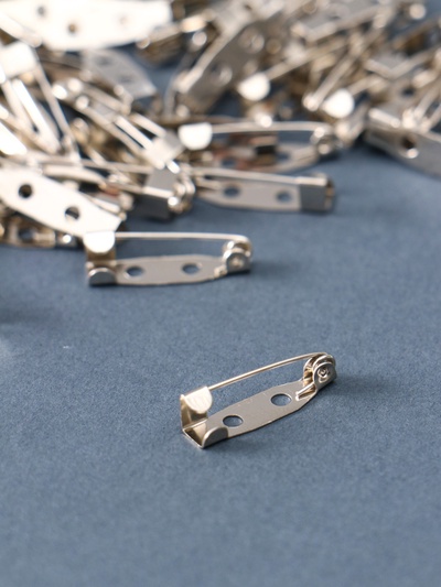 Основа для творчества «Значок с булавкой», фурнитура, набор 60 шт., под серебро, 0.5×2 см