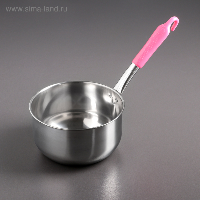 Ковш из нержавеющей стали, 2 л, пластиковая ручка, цвет ручки МИКС - Фото 1