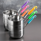 Ковш из нержавеющей стали, 2 л, пластиковая ручка, цвет ручки МИКС - Фото 3