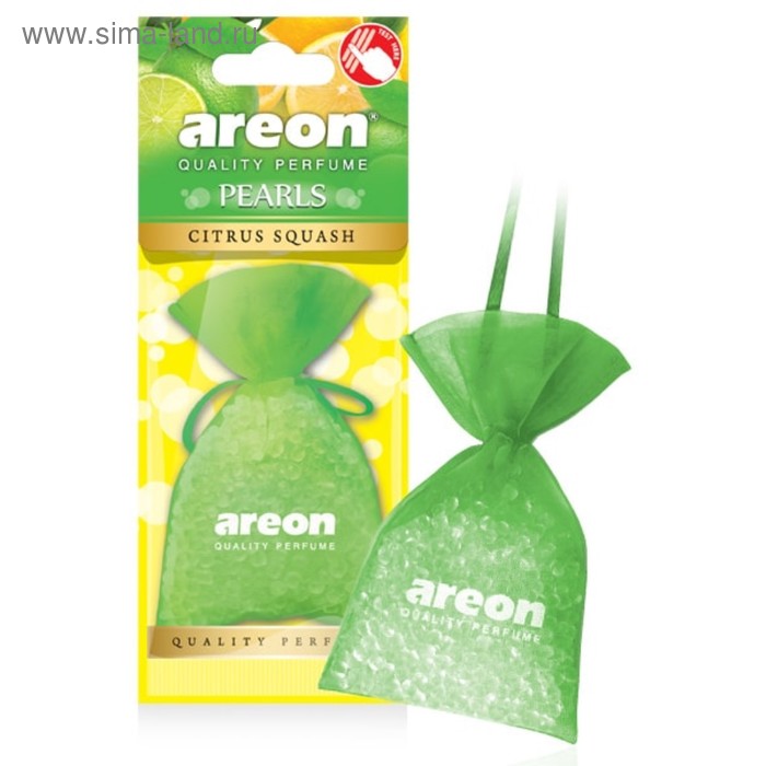 

Ароматизатор на зеркало Areon Pearls мешочек цитрусовый сквош, 50 г 704-ABP-05