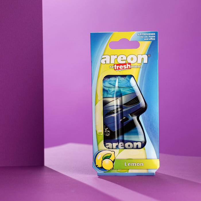Ароматизатор на зеркало Areon Refreshment гелевый, лимон - Фото 1