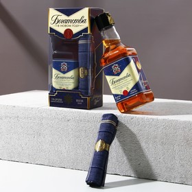 Набор «Богатства в Новом году»: гель для душа во флаконе виски, аромат древесный и пряный, 250 мл; платок в форме сигары