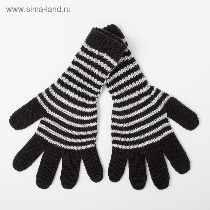 Перчатки удлинённые для девочки, цвет чёрный, размер 16 - Фото 1