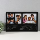 Фоторамка - коллаж на 4 фото 6.5×9, 10×15 см, 20×15 см «Листья», чёрная, 43×26 см - Фото 1