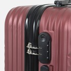 Чемодан малый 20", «Фабрика КАРТЕКС», отдел на молнии, кодовый замок, 4 колеса, цвет бордовый - фото 24143705