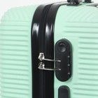 Чемодан малый 20", отдел на молнии, кодовый замок, 4 колеса, цвет мятный - фото 23001287