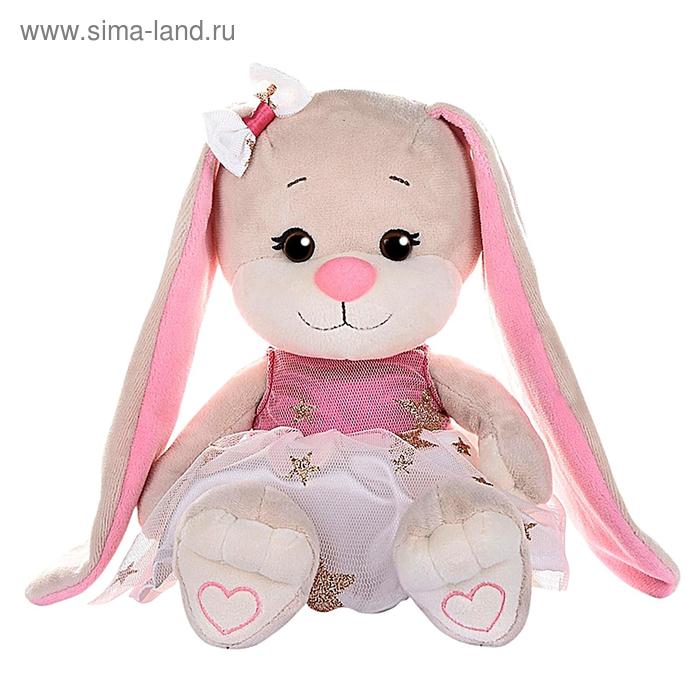 Мягкая игрушка «Зайка Lin», в бело-розовом плате со звездочками, 20 см - Фото 1
