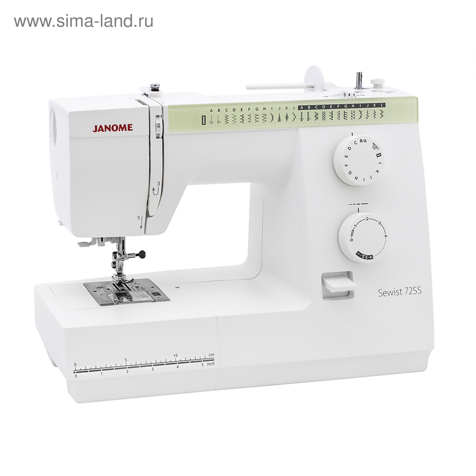 Швейная машина Janome Sewist 725s, 55 Вт, 25 операций, автомат, бело-зелёная  (4606485) - Купить по цене от 22 900.00 руб. | Интернет магазин SIMA-LAND.RU