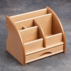 Органайзер 5 секций, 1 выдвижной ящик, серия Ясень шимо, 20×16.5×15.5 см, МИКС - Фото 1