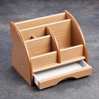 Органайзер 5 секций, 1 выдвижной ящик, серия Ясень шимо, 20×16.5×15.5 см, МИКС - Фото 2