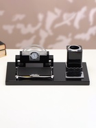 Набор настольный, органайзер 4 в 1 с визитницей и часами, 34×17×13 см - Фото 3