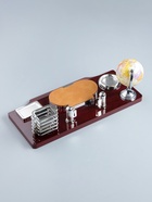 Набор настольный, органайзер 7 в 1, часы, лок для бумаги, визитница, глобус, подставка для печати, карандашница, 40×20×17, МИКС - Фото 2