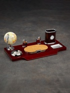 Набор настольный, органайзер 7 в 1, часы, лок для бумаги, визитница, глобус, подставка для печати, карандашница, 40×20×17, МИКС - Фото 13