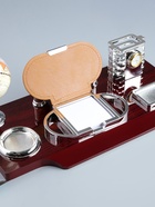 Набор настольный, органайзер 7 в 1, часы, лок для бумаги, визитница, глобус, подставка для печати, карандашница, 40×20×17, МИКС - Фото 3