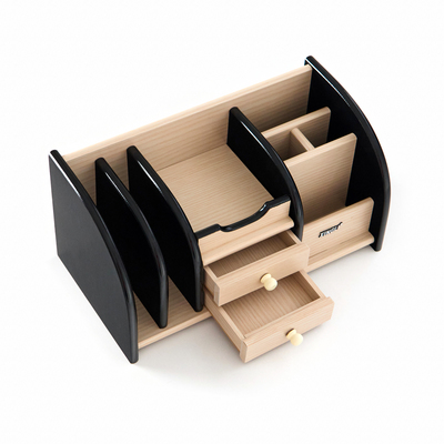 Органайзер 7 секций, 2 выдвижных ящика, венге/дуб молочный, 30×16×15 см