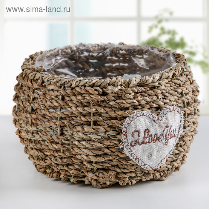 Кашпо плетёное "Микс", цвет коричневый - Фото 1