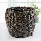 Кашпо плетёное "Косичка", цвет коричневый, форма МИКС - Фото 1