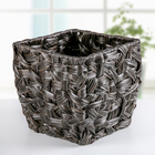 Кашпо плетёное "Косичка", цвет коричневый, форма МИКС - Фото 2