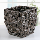 Кашпо плетёное "Косичка", цвет коричневый, форма МИКС - Фото 1