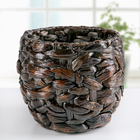 Кашпо плетёное "Косичка", цвет коричневый, форма МИКС - Фото 3