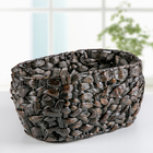 Кашпо плетёное "Узел", овальное, цвет коричневый - Фото 1