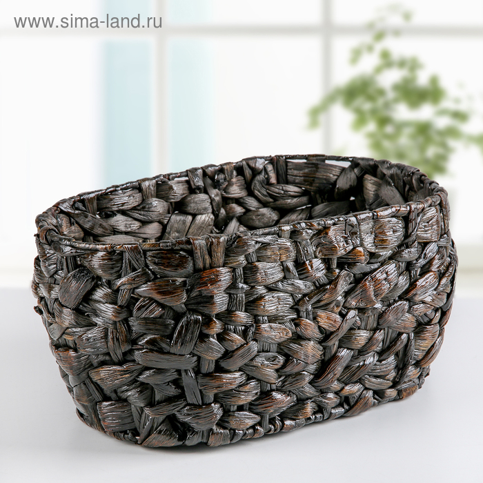 Кашпо плетёное "Узел", овальное, цвет коричневый - Фото 1