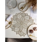 Салфетка сервировочная на стол Доляна «Цветок», d=38 см, золотая - Фото 6