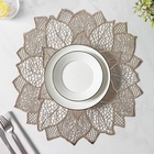 Салфетка сервировочная на стол Доляна «Цветок», d=38 см, золотая - Фото 17