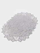 Салфетка сервировочная на стол «Цветок», d=38 см, серебряная - Фото 5