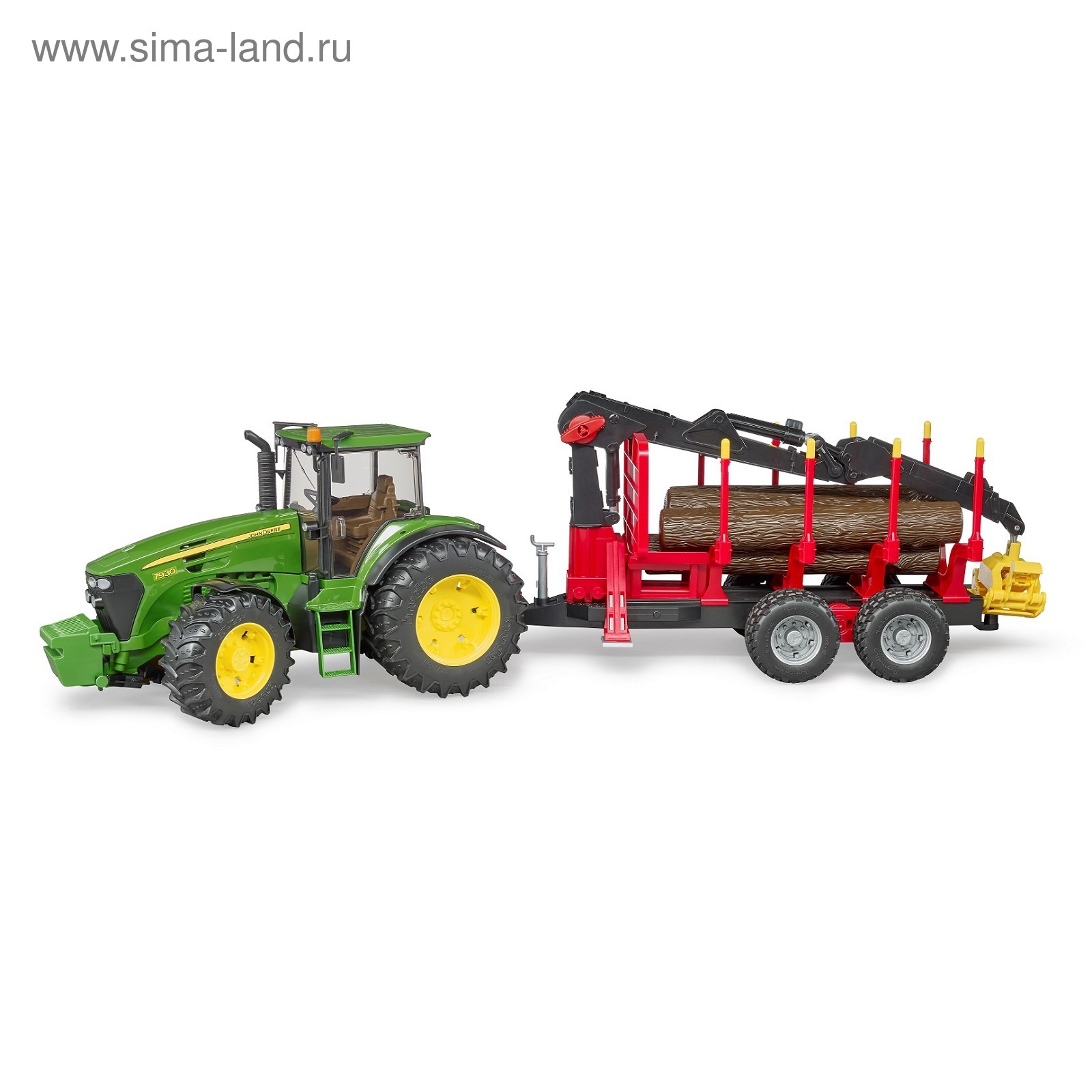 Трактор John Deere, c прицепом и манипулятором, с 4 брёвнами (4610985) -  Купить по цене от 9 844.00 руб. | Интернет магазин SIMA-LAND.RU