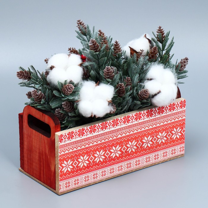 Деревянный ящик с ручками «Красный», 24.5 × 5 × 10 см - Фото 1