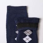 Носки мужские махровые, цвет тёмно-синий, размер 27-29 - Фото 2