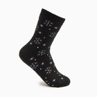 Носки женские махровые «Снежинки», цвет черный, размер 23-25 - фото 320300104