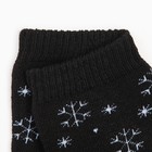 Носки женские махровые «Снежинки», цвет черный, размер 23-25 - Фото 3