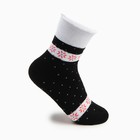 Носки женские махровые «Снежинки», цвет черный, размер 23-25 - фото 318233608