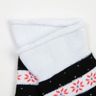 Носки женские махровые «Снежинки», цвет черный, размер 23-25 - Фото 3